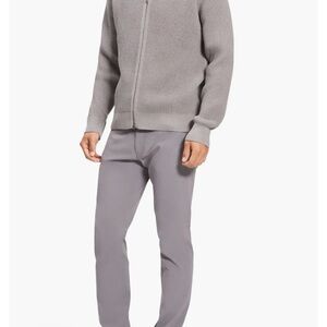 Theory Men's Gray Textured Zip-Up Sweater